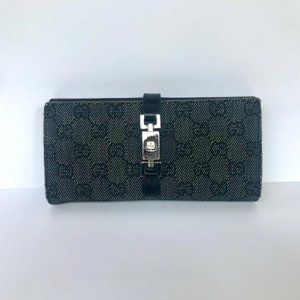 Gucci GG Monogram Wallet with Piston Lock